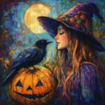 OEM Modern Printed Fashion Design Witch Halloween Diamond Painting Kits with Acrylic Round Drills for Kids and Adults - Image 7